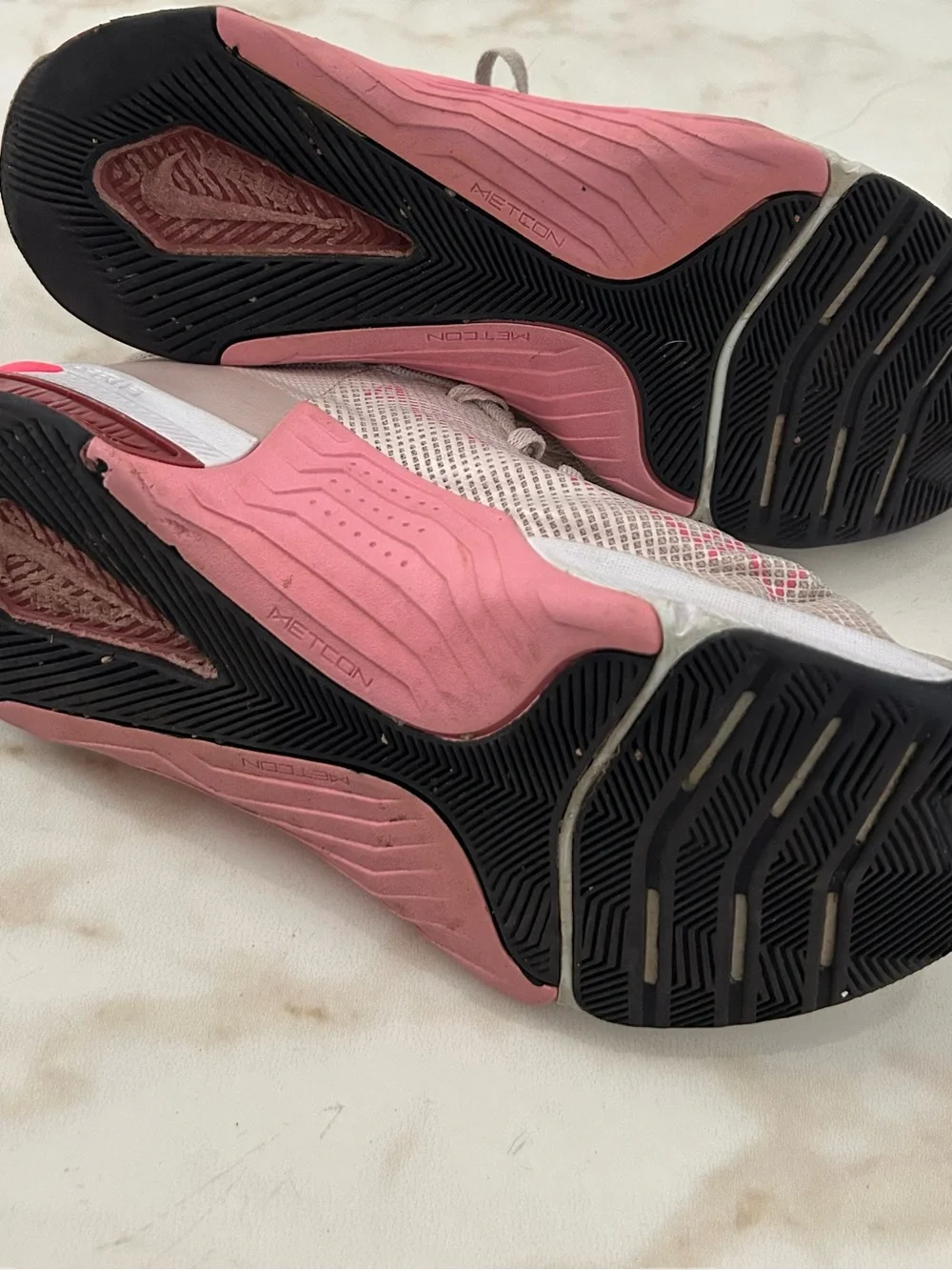 Nike Women's Light Taupe and Pink Training Sneakers